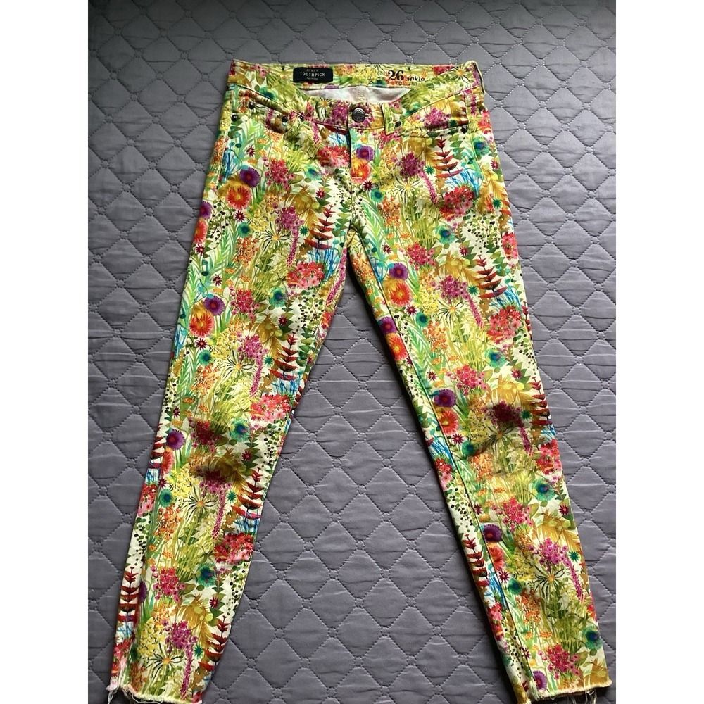J. Crew Toothpick Pants Womens 26 Floral Print Liberty Art Ankle Jeans festival‎